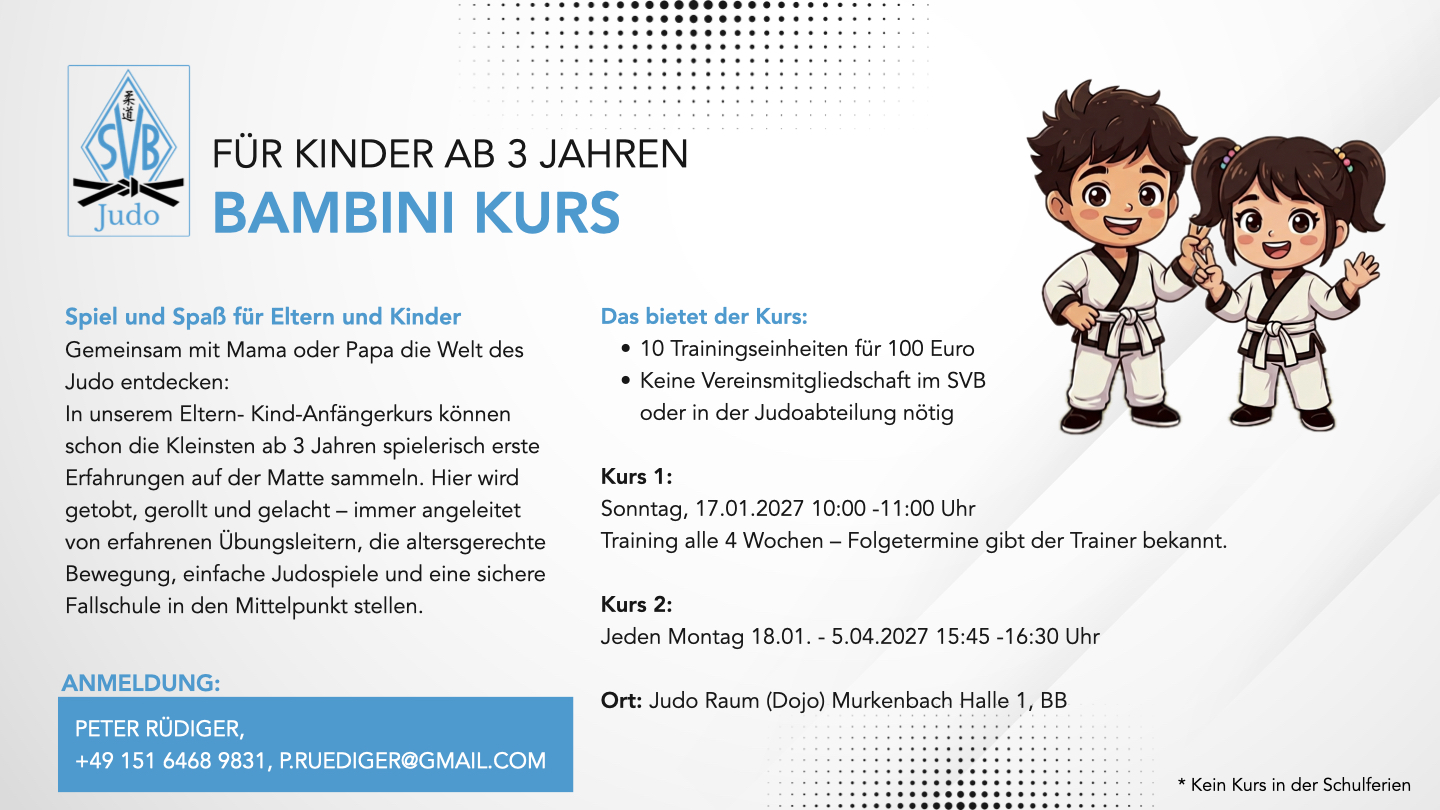 Neue Bambini Kurse ab Januar 2027 – ab 3 Jahre
